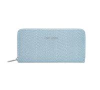 David Jones - Cartera larga para mujer, piel sintética, 3 compartimentos para billetes, bolsillo interior con cremallera, varias ranuras para tarjetas, Rayas azules, Taille unique, Contemporáneo