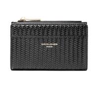 David Jones - Cartera para mujer de piel sintética con tarjetero, Negro , Moyen, Moderno