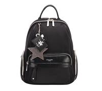 David Jones - Mochila Pequeña para Mujer - Mochila de Nylon Impermeable PU Piel Suave para Niña - Daypack Backpack Elegante Casual - Bolso de Moda Diaria Bonito - Negro