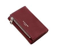 David Jones - Monedero para Mujer en Cuero Sintético - Tarjetero Pequeño Cartera de PU - Bolsillo para Billetes y Monedas, rojo burdeos