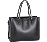 DAVID JONES Paris - Bolso de mano para mujer o ciudad, bolso de piel sintética talla grande, 3 compartimentos - Chic Elegante práctico, Negro , L