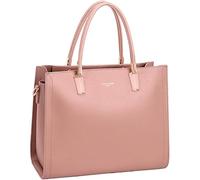 DAVID JONES Paris - Bolso de mano para mujer o ciudad, bolso de piel sintética talla grande, 3 compartimentos - Chic Elegante práctico, rosa, L