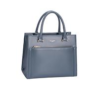 David Jones Paris - Bolso de mano para mujer y ciudad, tamaño mediano, piel sintética, doble compartimento y bolsillos de plumero - Chic Clásico elegante práctico, Bering Sea