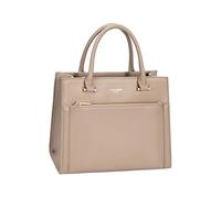 David Jones Paris - Bolso de mano para mujer y ciudad, tamaño mediano, piel sintética, doble compartimento y bolsillos de plumero - Chic Clásico elegante práctico, Warm Taupe