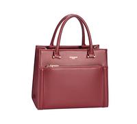 David Jones Paris - Bolso de mano para mujer y ciudad, tamaño mediano, piel sintética, doble compartimento y bolsillos de plumero - Chic Clásico elegante práctico, Windsor Wine