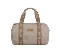 David Jones Paris - Bolso para hombre de piel sintética granulada, tamaño grande, con bandolera, para deporte, fin de semana o ciudad, gris, Bolsa de viaje, formato cabina, gran capacidad, deportiva