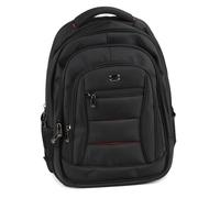 David Jones Paris - Mochila para hombre para ordenador portátil, mochila de cabina de avión tamaño A4, textil, unisex, viaje de negocios, escuela, cursos, Negro , Large - Taille A4