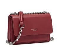 David Jones - Pequeño Bolso Bandolera Cadena Mujer - Bolsos de Hombro Cruzado Cuero PU - Mensajero Crossbody Bag - Bolso Mano Zip Embrague Clutch Pochette Noche Telefono - Rojo