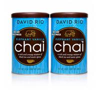 David Rio Elephant Vanilla Chai Latte 398g x2 - Té Chai Instantáneo Vainilla | Pack 2 Unidades | Bebida Soluble Premium | Sin Gluten | Chai Latte en Polvo