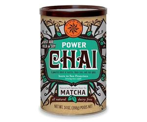 David Rio Power Chai Latte con Matcha, 14 Onzas, 398 g (Paquete de 1), Té, Vegano