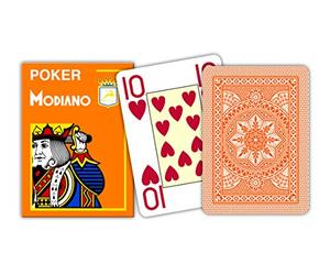 David Westnedge Índice MODIANO de Texas Poker 4 Jumbo Naranja - Tarjetas de Texas Poker
