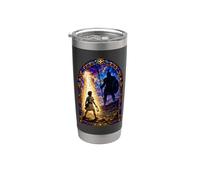 David Y Goliat Catedral gótica medieval mosaico escena artística Vaso térmico de acero inoxidable de doble pared