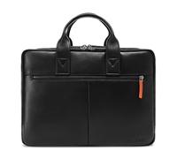 DAVIDOFF ESSENTIALS Briefcase - Maletín de negocios - maletín para ordenador portátil de 13/14 pulgadas para hombre - maletín portadocumentos de piel - maletín ejecutivo con bandolera - negro