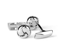 DAVIDOFF ESSENTIALS Cufflinks - Gemelos de plata redondos para hombre con forma entrelazada - para camisas fabricados en latón con acabado de rodio - accesorios de hombre para bodas y eventos