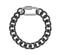 DAVIDOFF HOME RUN Bracelet - Brazalete con cadena de eslabones hexagonales de 19 mm - pulsera para hombre de acero inoxidable antialérgico con 3 cierres intercambiables - negro