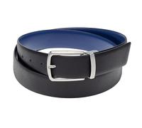 DAVIDOFF PARIS Belt - Cinturón de hombre reversible - cinturón de cuero con hebilla rectangular y extremo biselado - cinturón de piel italiano sin costura