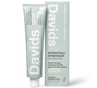 Davids Natural Toothpaste, Whitening, Antiplaque, Fluoride-Free, SLS-Free, Peppermint Oil, 5.25 OZ, Tube Roller Included by Davids Natural Toothpaste