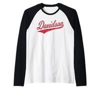 Davidson North Carolina Varsity Script Camiseta Deportiva CLÁSICA Camiseta Manga Raglan
