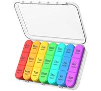 Daviky Organizador de pastillas 3 veces al día, pastillero semanal de 7 días, organizador diario de medicamentos para contener vitaminas y medicamentos