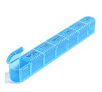 Daviky Organizador semanal de pastillas, pastillero grande para 7 días, pastillero de viaje, dispensador diario de píldoras para vitaminas, medicamentos, suplementos y aceite de pescado (azul)