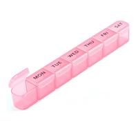 Daviky Organizador semanal de píldoras, pastillero grande para 7 días, pastillero de viaje, dispensador diario de píldoras para vitaminas, medicamentos, suplementos y aceite de pescado (rosa)