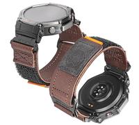 DAVILANE Correa de reloj de piel auténtica compatible con Amazfit T-Rex/T-Rex Pro/T-Rex Ultra/T-Rex 2/T-Rex 3/T-Rex 3 Pro de 48 mm, estilo táctico con correa de aro y bucle