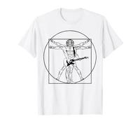 Davinci Vitruvian Hombre Guitarrista Rock & Roll Guitarrista Camiseta