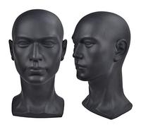 Davinona Ba Sha Gray Glossy Professional Mannequin Head for Display Headset, Headphones, Game Console, Hats, Wigs Jewelry (Negro Mudo)