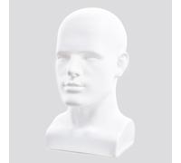 Davinona Cabeza de maniquí masculina cabeza maniquí profesional para mostrar pelucas sombreros máscara gafas de sol joyas y soporte de exhibición de Scravat (blanco mate)