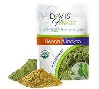 Davis Finest - Polvo De Henna e Índigo - Paquete Combinado De 200g (100g Cada Uno) - Tinte 100% Orgánico Para Cabello y Barba - Suavizante, Espesante y Voluminizador - Sin Ppd y Vegano