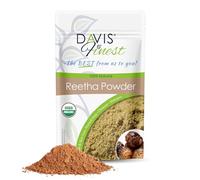 Davis Finest Reetha Aritha Soapnuts Polvo para mascarilla capilar y cuidado de la piel 250 g