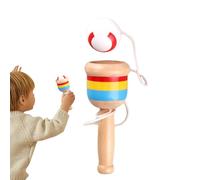 Davivian Pelota De Madera para Tirar Y Atrapar | Juego Sensorial Educativo | Juego Portátil para Niños Y Niñas para Pascua Picnic Camping Cumpleaños Escuela