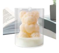 Davivian Velas de San Valentín para Ella | Decoración de Oso Corazón,Vela Decorativa para | para Parejas Cena Propuesta Matrimonio Dormitorio Salón Mesita Noche