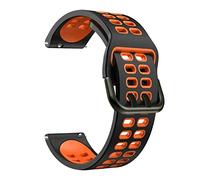DAVNO Correas de muñeca de reloj inteligente para Garmin Venu Vivoactive 3/Vivomove HR correa de reloj de silicona Forerunner 245/645/158 accesorios de pulsera (color: negro naranja, tamaño: 20 mm