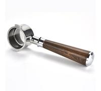 Davonpha Portafiltro Sin Fondo 58mm para Sage Breville Dual Boiler BES920, Oracle BES980, BES990, Acero Inoxidable 304 y Mango de Palisandro Negro, con Cesta No Presurizada 18g