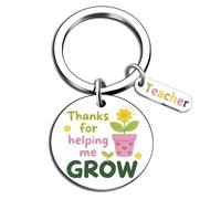 Davrock Regalos de agradecimiento para profesores, llavero para profesores, agradecimiento por ayudarme a crecer, regalo de fin de año, regalo del día del profesor, graduación, Acción de Gracias