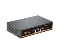 Davuaz Conmutador PoE no gestionado de 2,5G con 4 Puertos Base-T de 2,5G y 2 Puertos de Enlace Ascendente SFP de 10G, Compatible con 100/1000/2500 Mbps, conmutador Power Over Ethernet de 2,5Gb