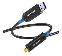DavVision Cable de fibra óptica USB A a USB C de 100 pies, cable de extensión USB 3.2 Gen2 de 10 Gbps con chip alemán SiliconLine, ultra delgado y de larga distancia para cámara Logitech 4K, VR/AR