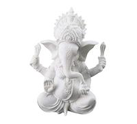 Dawa Estatua de elefante Ganesha blanca de piedra arenisca hecha a mano escultura Buda estatuilla decoración para la decoración del hogar manualidades regalos