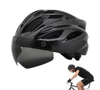 DAWCBVJQ Cascos De Bicicleta De Montaña,Cascos para Andar En Bicicleta, de Bicicleta con Gafas magnéticas con luz Trasera | de Ciclismo Transpirables con Gafas magnéticas, Cascos de