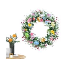 DAWCBVJQ Guirnalda de Pascua para Puerta Principal | 35 cm Guirnalda Artificial de Pared con Huevo - Corona de Pascua para Exterior en Puerta Principal - para Decoración en Primavera Verano Otoño