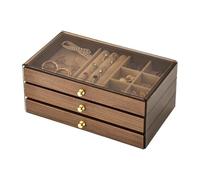 DAWCBVJQ Joyero de madera - Soporte para relojes multicapa de madera, organizador para joyero, para mujeres, madres, niñas, para el hogar, armario, tocador, sala de maquillaje