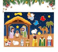 DAWCBVJQ Nacimiento Suave,Juguete Interactivo de Temporada - Kit de Figuras de Jesús y Historias del Nacimiento - para Familias Niños Padres Coleccionistas Amantes de Manualidades Temporada Navideña