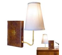 DAWCBVJQ The Classic Literary Lamp - Lámpara de mesa con diseño de libro vintage 2025, lámpara de mesa con pantalla de lino, lámpara decorativa única para estantería o sala de estar