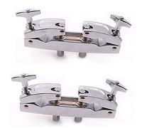 Daweglop 2X Abrazadera de Tambor 2 Agujeros Plata Multi Abrazadera Soporte de Montaje de Platillos para Tambores Platillos Partes