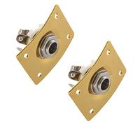 Daweglop 2X Enchufe de Estilo Cuadrado Placa de Guitarra Guitarra de Bajo de Entrada de Salida de 1/4 Conector para Piezas Y Accesorios de Guitarra Eléctrica