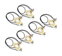 Daweglop 6 Piezas 50mm Guitarra Registro Piezo Transductor Amplificador Precableado Enchufe de Salida de 6.35mm