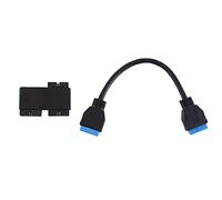 Daweglop USB 3.0 19 a Hub accesorio pieza componente con chip y diseño de cable modular USB 19 HUB placa base 19 cable de extensión 1 a 2