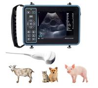 DAWEI Máquina de ultrasonido veterinaria para embarazo, escáner portátil con sonda convexa de 3,5 MHz, sonda impermeable para cerdos, ovejas, perros, gatos, ganado, mascotas