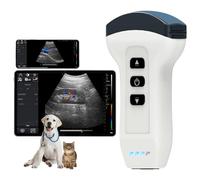 DAWEIanimed Máquina inalámbrica de ultrasonido Doppler de color 3.5 MHz, sonda convexa, máquina de ultrasonido veterinaria inalámbrica para Android e iOS, escáner de ultrasonido de mano para cerdo,
